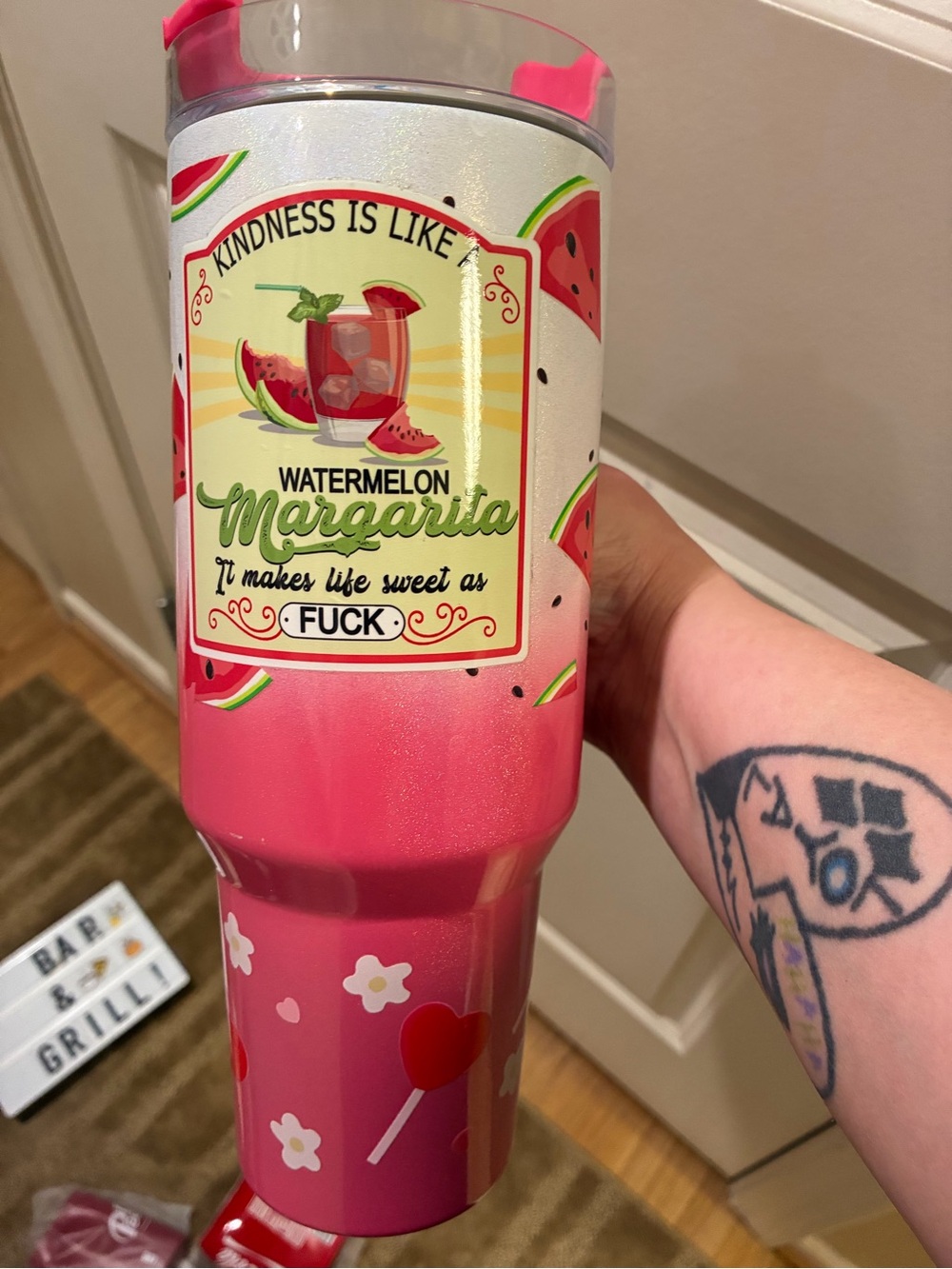 Watermelon Margarita Insulated Tumbler - Pink